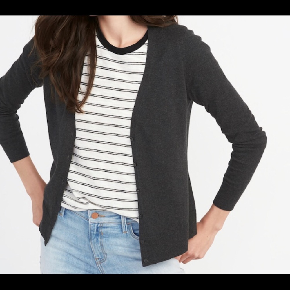 GAP dark charcoal v-neck cardigan